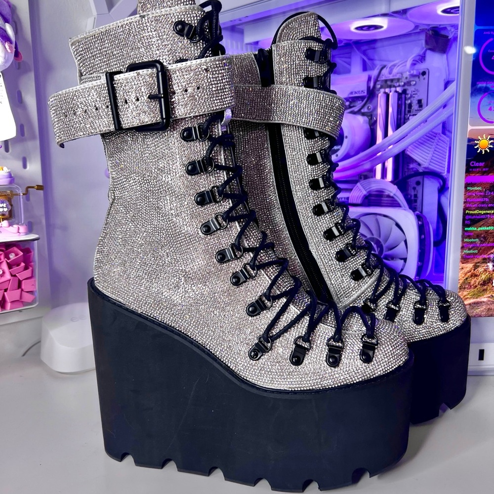 Rhinestone Traitor Platform Boots